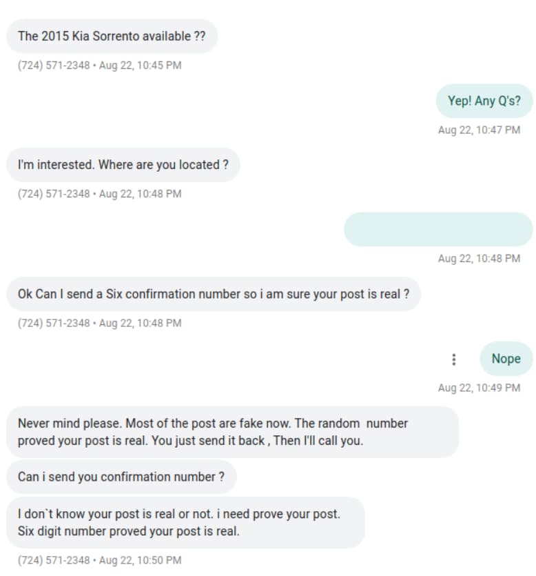phone verification scam