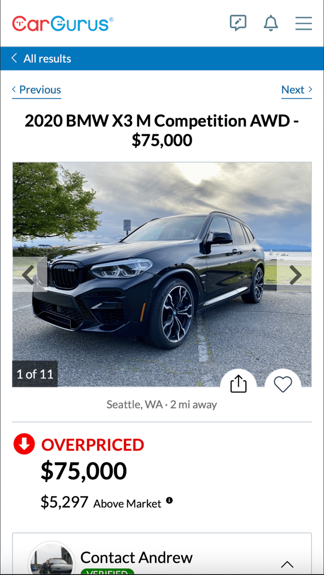2020 BMW X3 M For Sale on CarGurus
