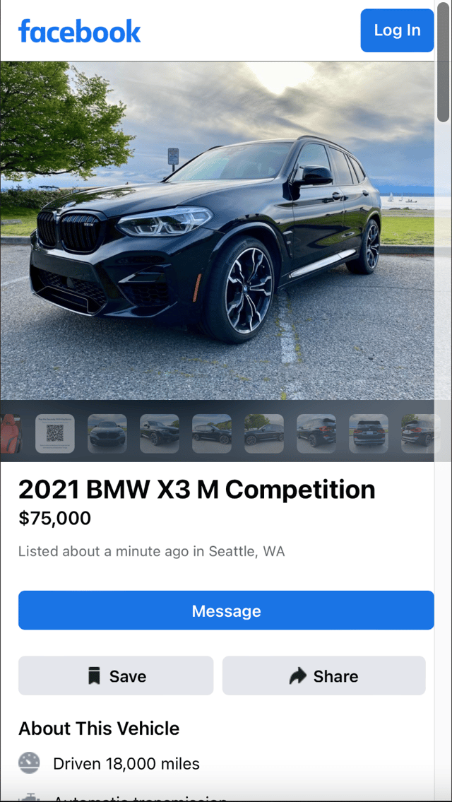 2020 BMW X3 M For Sale on Facebook Marketplace